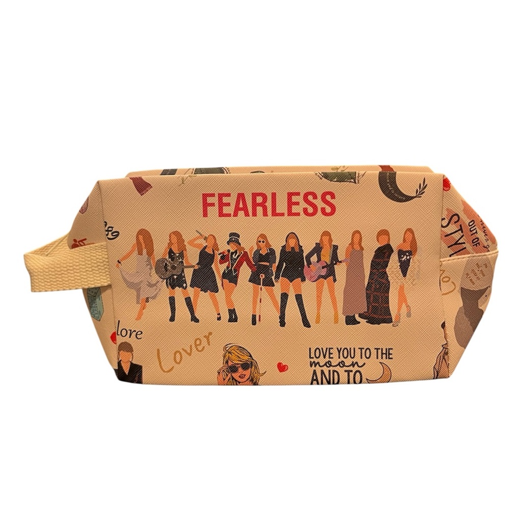 Taylor Swift Fearless Graphic Cosmetic Bag - Cream
